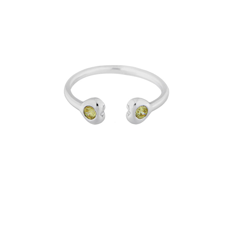 Sterling Silver Toe Ring Yellow Topaz Bling