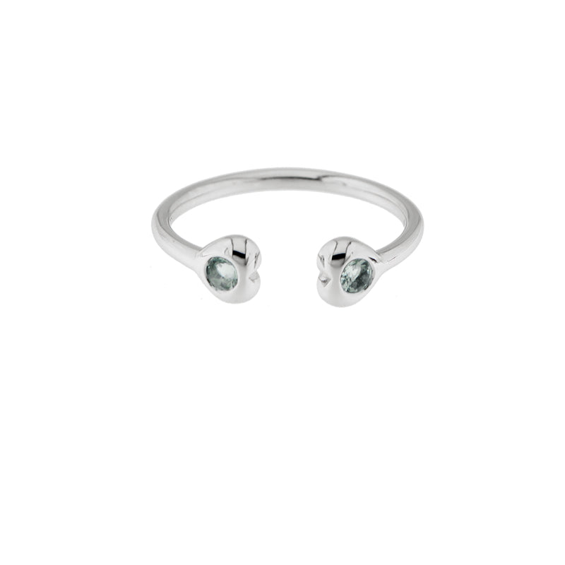 Sterling Silver Toe Ring Blue Zircon Bling