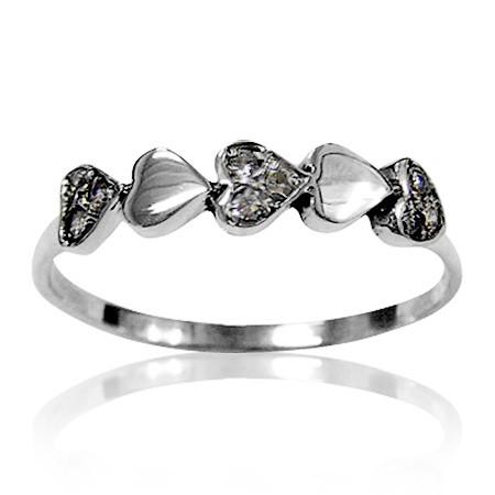 Sterling Silver Ring Sterling Silver Bling Hearts Ring - Mainly Silver