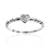 Sterling Silver Ring Sterling Silver Heart Shaped Bling Ring - Mainly Silver