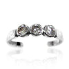 Sterling Silver Charm Sterling Silver Toe Ring Crystal Clear Bling - Mainly Silver
