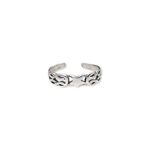 Sterling Silver Charm Sterling Silver Star Design Toe Ring - Mainly Silver