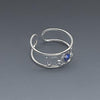 Sterling Silver Charm Sterling Silver and Sapphire Crystal Toe Ring - Mainly Silver