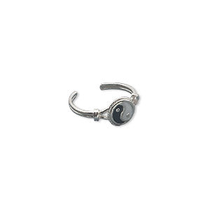 Sterling Silver Charm Sterling Silver and Enamel Toe Ring - Mainly Silver