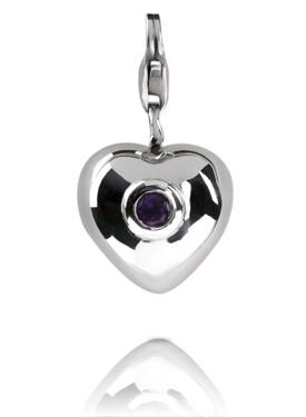Sterling Silver Charm Sterling Silver Birthstone Charm - February - Verado