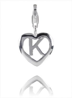 Sterling Silver Alphabet Charm - Letter K