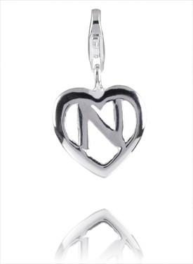 Sterling Silver Alphabet Charm - Letter N