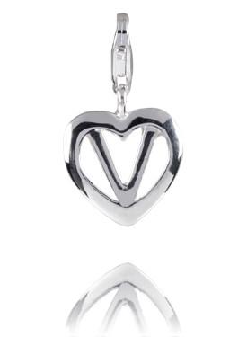 Sterling Silver Charm Sterling Silver Alphabet Charm - Letter V - Verado