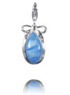 Sterling Silver Charm Sterling Silver Murano Glass Charm Summer Blue - Verado