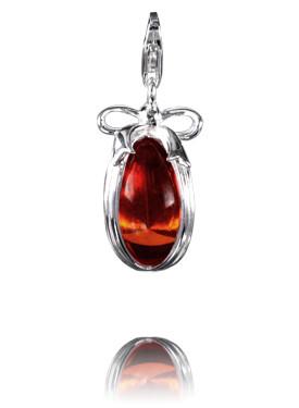 Sterling Silver Charm Sterling Silver Murano Glass Charm Fire and Ice - Verado