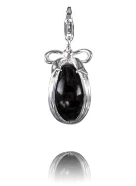Sterling Silver Charm Sterling Silver Murano Glass Charm Black Magic - Verado