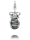 Sterling Silver Charm Sterling Silver Murano Glass Charm Blue Vortex - Verado