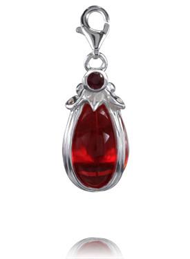 Sterling Silver Charm Sterling Silver Murano Glass Charm Crown Jewel - Verado