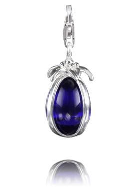 Sterling Silver Charm Sterling Silver Murano Glass Charm Deep Ocean - Verado