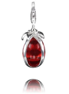 Sterling Silver Charm Sterling Silver Murano Glass Charm Irresistible Red - Verado