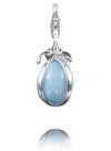 Sterling Silver Charm Sterling Silver Murano Glass Charm Turquoise Blue - Verado