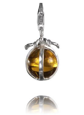 Sterling Silver Charm Sterling Silver Murano Glass Charm Toffee Twist - Verado