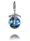 Sterling Silver Charm Sterling Silver Murano Glass Charm Icy Blue - Verado