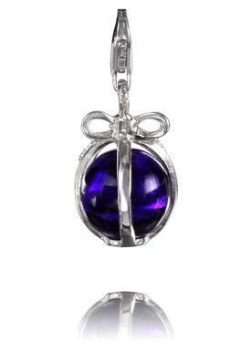 Sterling Silver Charm Sterling Silver Murano Glass Charm After Midnight - Verado