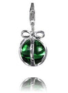 Sterling Silver Charm Sterling Silver Murano Glass Charm Brilliant Green - Verado