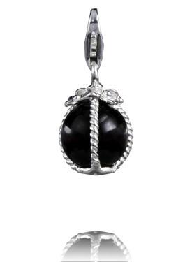 Sterling Silver Charm Sterling Silver Murano Glass Charm More Than Black - Verado