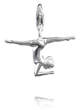 Sterling Silver Charms Sterling Silver Yoga Charm - Utthita Pada Sirsasana - Verado