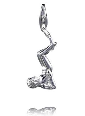 Sterling Silver Charms Sterling Silver Yoga Charm - Ardha Sarvangasana - Verado