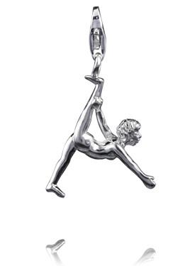Sterling Silver Charms Sterling Silver Yoga Charm - Parivrttaardha Chandrasana - Verado