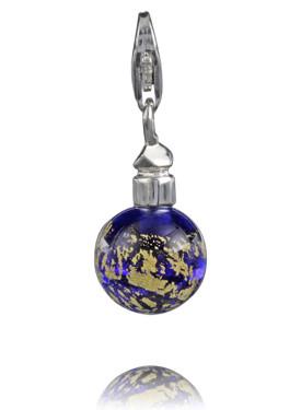 Sterling Silver Charm Sterling Silver Murano Glass Charm Royal Destiny - Verado