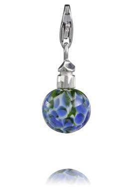 Sterling Silver Charm Sterling Silver Murano Glass Charm Rare Earth - Verado
