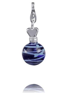Sterling Silver Charm Sterling Silver Murano Glass Charm Rhapsody Blue - Verado
