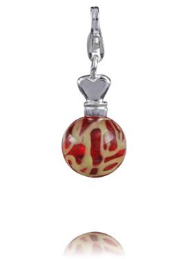 Sterling Silver Charm Sterling Silver Murano Glass Charm Heart of Gold - Verado