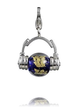 Sterling Silver Murano Glass Charm - Lapis Lazuli