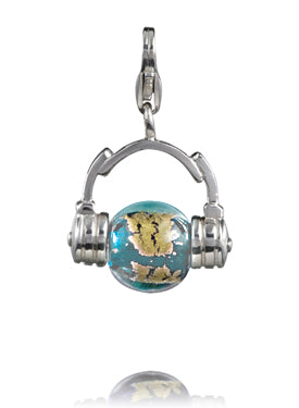 Sterling Silver Murano Glass Charm - Celeste