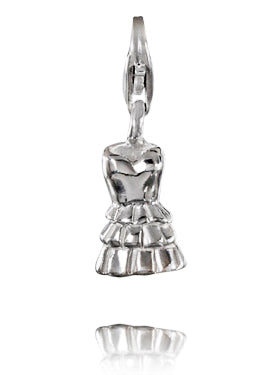 Sterling Silver Charm - Ruffle Dress