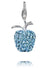 Sterling Silver Bling Charm - Apple (Blue)