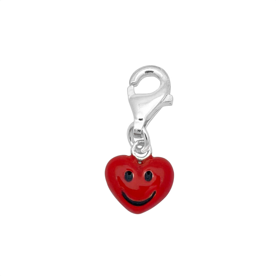 Sterling Silver Enamel Kidz Charm - Happy Heart